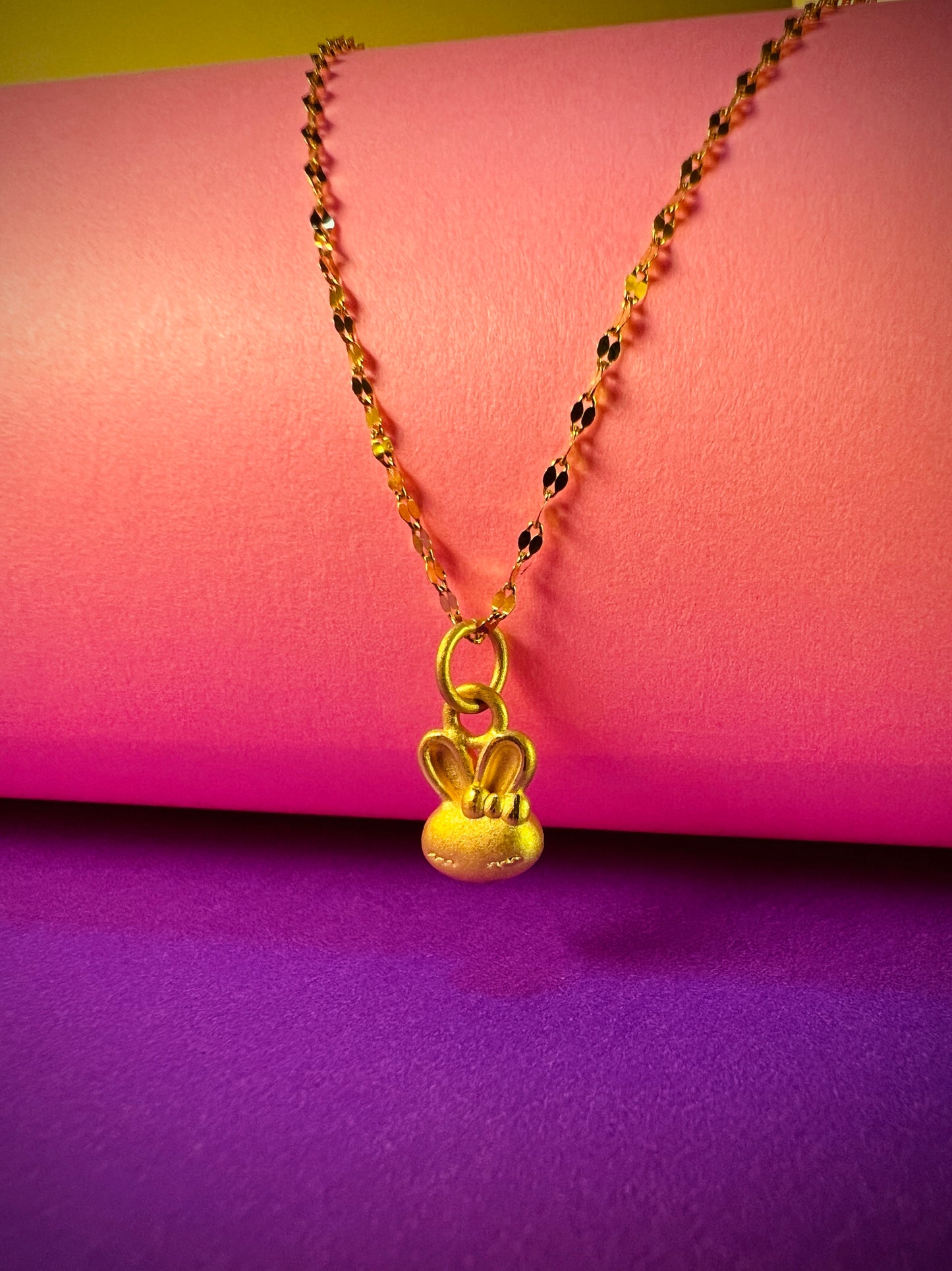 24K Pure Gold Pendant - Bunny Beauty